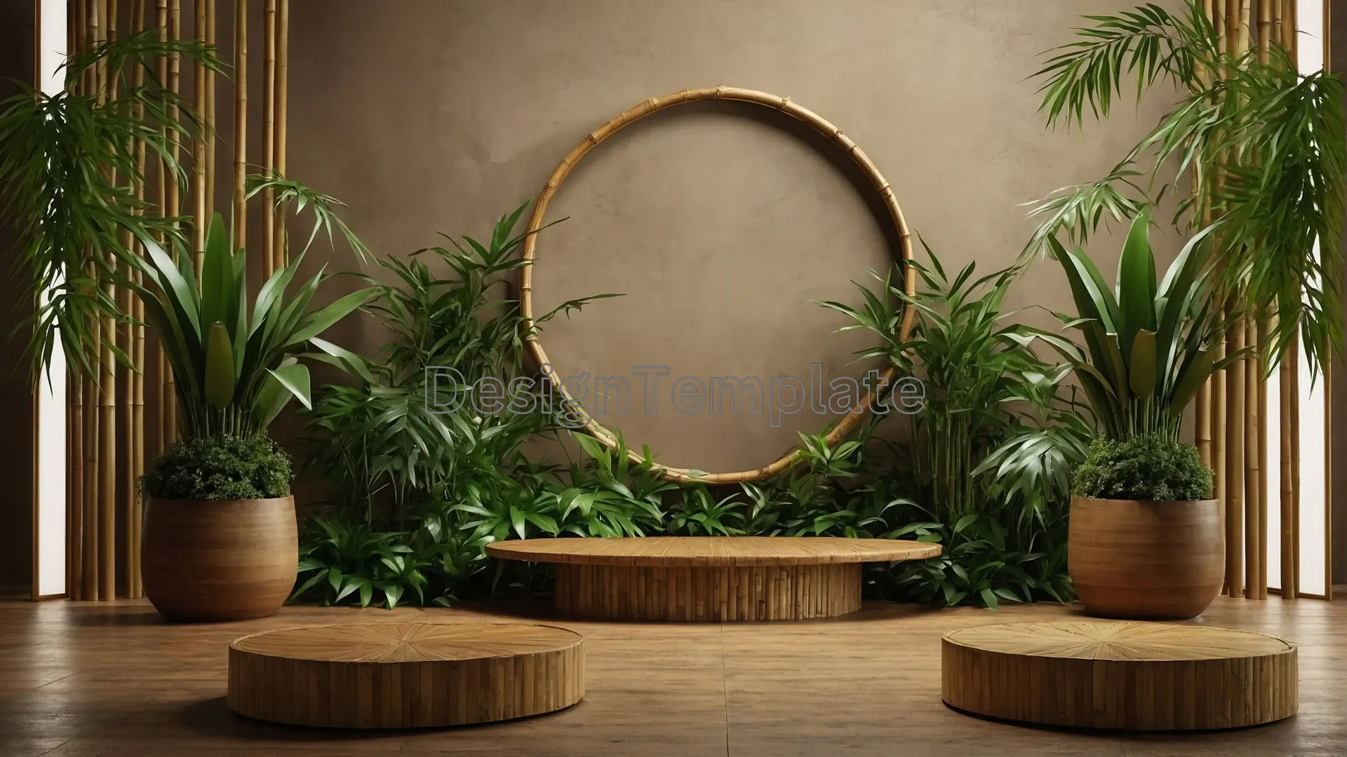 Green Mirror Frame Oasis Indoor Jungle Image